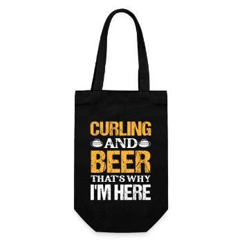Curling And Beer That's Why I'm Here Broom Curler - Geschenkbeutel für Flaschen - Schwarz - Vorne