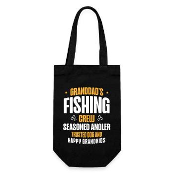 Fishing Granddad Grandpa Fisherman Grandkid Funny - Gift Bag for Bottles - black - Front