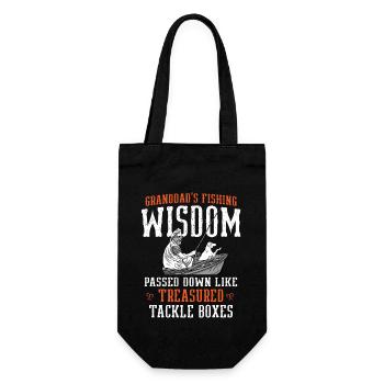 Fishing Granddad Grandpa Fisherman Grandkid Funny - Gift Bag for Bottles - black - Front