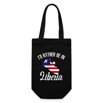 Liberia Flagge Liberianer - Geschenkbeutel für Flaschen - Schwarz - Vorne