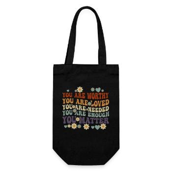 You Matter Kindness Be Kind Groovy Mental Health - Gift Bag for Bottles - black - Front