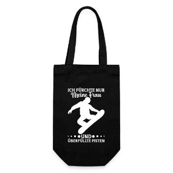 Snowboarding Wintersportler Snowboardfahrer - Geschenkbeutel für Flaschen - Schwarz - Vorne