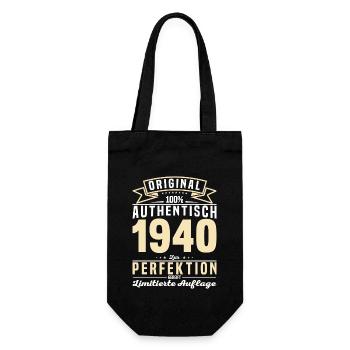 Vintage 1940 - Unvergänglicher Schatz - Geschenkbeutel für Flaschen - Schwarz - Vorne