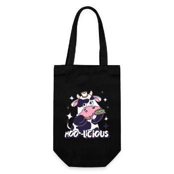 Cow Cows Moo-Licious Farmer Cow Head - Gift Bag for Bottles - black - Front
