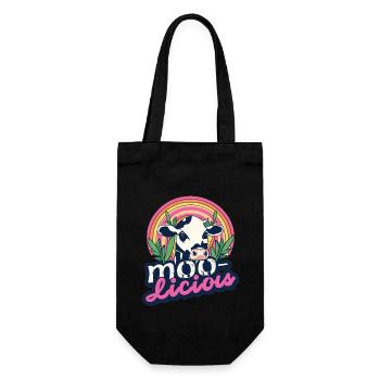 Cow Cows Moo-Licious Farmer Cow Head - Gift Bag for Bottles - black - Front