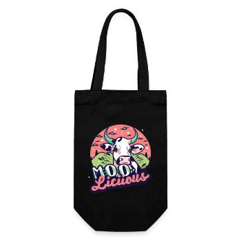 Cow Cows Moo-Licious Farmer Cow Head - Gift Bag for Bottles - black - Front