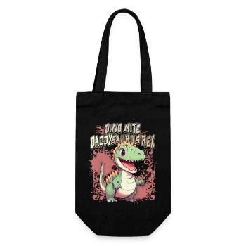 Father's Day, Kawaii Dino Saying, Dinosaur Daddy - Gift Bag for Bottles - black - Front