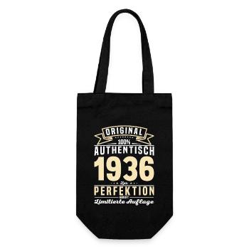 Vintage Jahrgangsgeschenk 1936 - Geschenkbeutel für Flaschen - Schwarz - Vorne