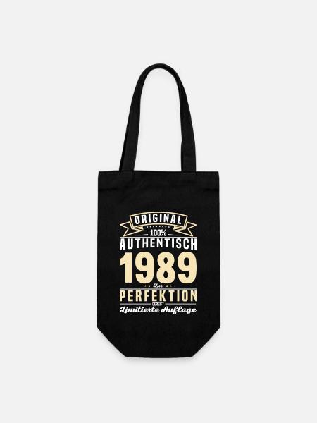 Vintage 1989 - Authentisches Geburtstagsgeschenk - Geschenkbeutel für Flaschen - Schwarz