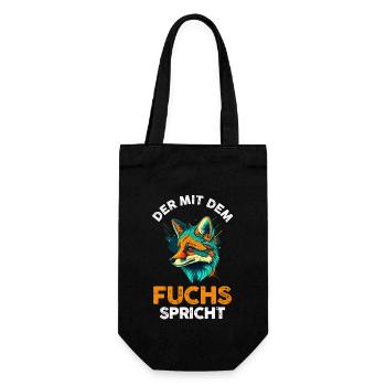 Fuchs - Geschenkbeutel für Flaschen - Schwarz - Vorne