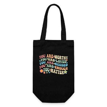 You Matter Kindness Be Kind Groovy Mental Health - Gift Bag for Bottles - black - Front