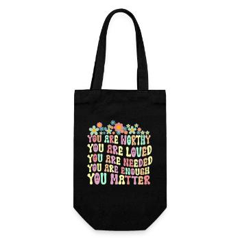 Tu comptes, la gentillesse, la gentillesse, la santé mentale, la santé mentale - Sac à bouteille - noir - Devant
