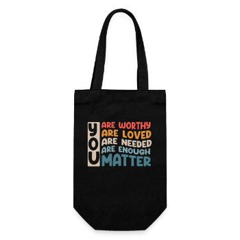 Tu comptes, la gentillesse, la gentillesse, la santé mentale, la santé mentale - Sac à bouteille - noir - Devant