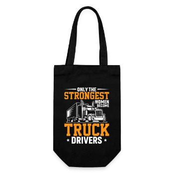 Only the strongest women become truck drivers - Gift Bag for Bottles - black - Front