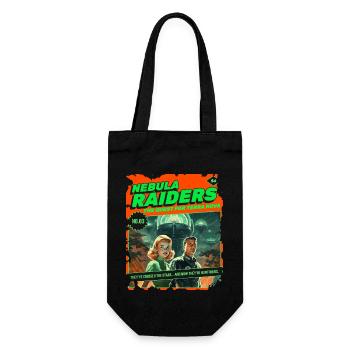 Nebula Raiders, 50er, 1950 Comic, Weltall Weltraum - Geschenkbeutel für Flaschen - Schwarz - Vorne