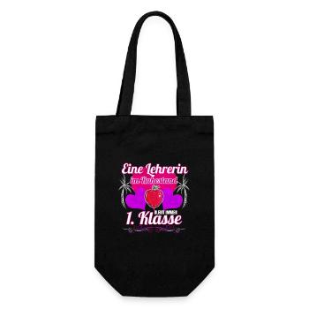 Lehrerin im Ruhestand bleibt 1. Klasse Geschenk - Geschenkbeutel für Flaschen - Schwarz - Vorne