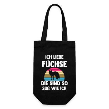 Fuchs - Geschenkbeutel für Flaschen - Schwarz - Vorne