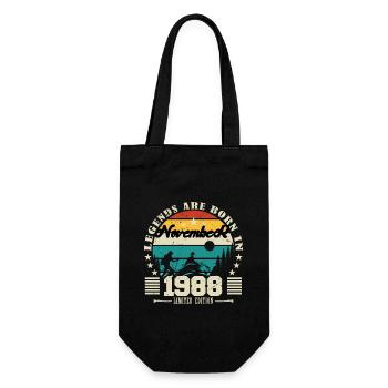 November 1988. November 1988 Birthday Gift. - Gift Bag for Bottles - black - Front