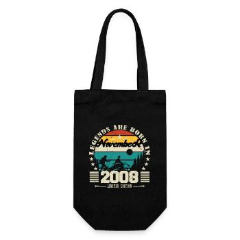 November 2008. November 2008 Birthday Gift. - Gift Bag for Bottles - black - Front