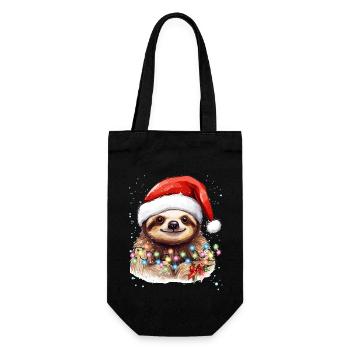 Sloth Graphic, Funny Sloth Christmas Pajama - Gift Bag for Bottles - black - Front
