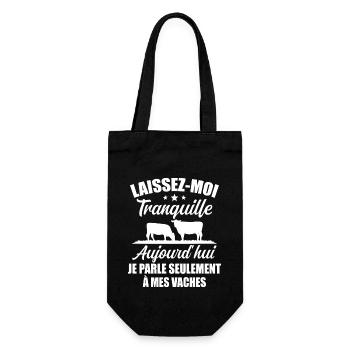 Je parle Seulement à Mes Vaches Cadeau Humour - Sac à bouteille - noir - Devant