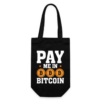 Pay me in Bitcoin - Gift Bag for Bottles - black - Front