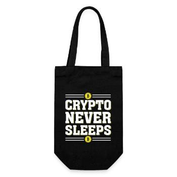 Crypto Never Sleeps - Gift Bag for Bottles - black - Front