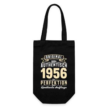 Vintage Geburtstagsgeschenk 1956 Authentic - Geschenkbeutel für Flaschen - Schwarz - Vorne