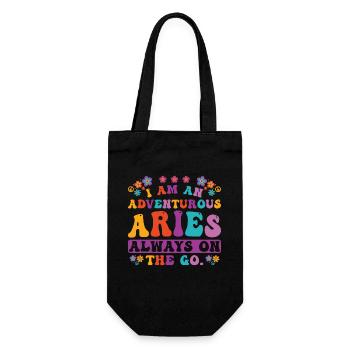 Widder Sternzeichen Persönlichkeit Groovy Cool Widder Idee - Geschenkbeutel für Flaschen - Schwarz - Vorne