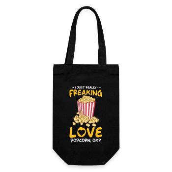 Popcorn Lover Gift Funny Popcorn - Gift Bag for Bottles - black - Front