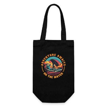 Wingfoil Surfer Wingfoiling Board Kitefoil Sayings - Gift Bag for Bottles - black - Front