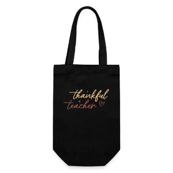 Reconnaissant professeur Turquie pèlerin rétro Thanksgiving - Sac à bouteille - noir - Devant