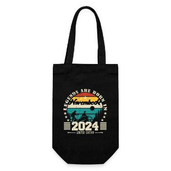 November 2024. Birthday gift November 2024. - Gift Bag for Bottles - black - Front