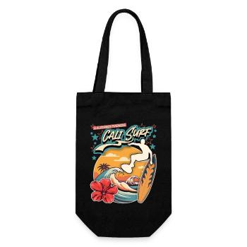 California Surfer, Surfing, Vintage Surfboard - Gift Bag for Bottles - black - Front
