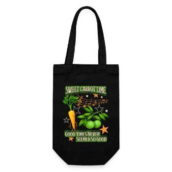 Karotte, Mohrrübe, Limette lustiger Spruch, Pun - Geschenkbeutel für Flaschen - Schwarz - Vorne