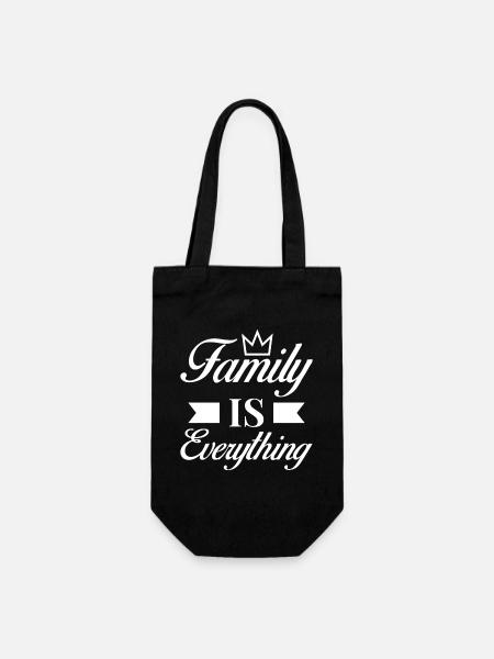 Familie Inspiration Text Design Familie ist - Geschenkbeutel für Flaschen - Schwarz