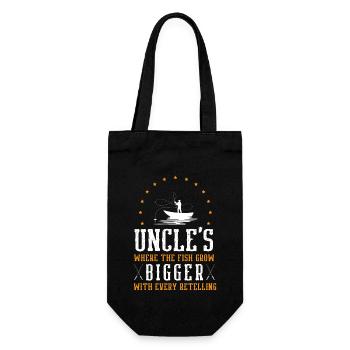 Fishing Uncle Fisherman Uncles Funny Fish Perfect - Gift Bag for Bottles - black - Front