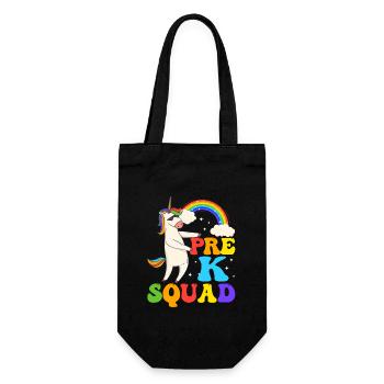 Pre-K Squad Flossing Unicorn 100. Tag der Schule - Geschenkbeutel für Flaschen - Schwarz - Vorne