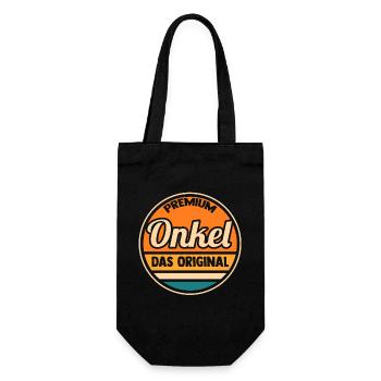 Patenonkel Onkel - Geschenkbeutel für Flaschen - Schwarz - Vorne