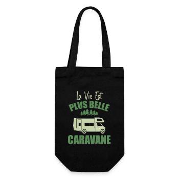 Camping Humour La Vie Est Plus Belle En Caravane - Sac à bouteille - noir - Devant
