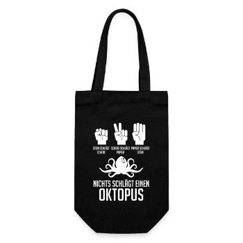 Tintenfisch Oktopus - Geschenkbeutel für Flaschen - Schwarz - Vorne