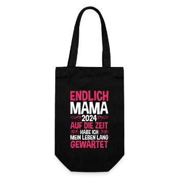 Werdende Mama 2024 - Geschenkbeutel für Flaschen - Schwarz - Vorne