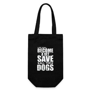 Life Goal become a Vet Save all the Dogs Tierarzt - Geschenkbeutel für Flaschen - Schwarz - Vorne