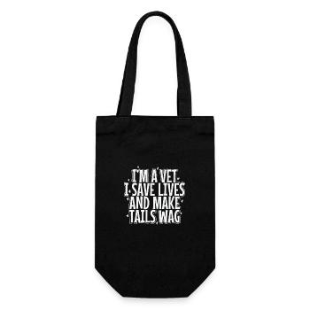 I'm a Vet I Save Lives and Make Tails wag - Gift Bag for Bottles - black - Front