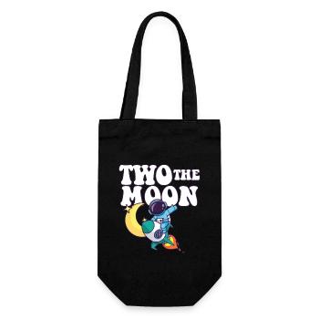 2nd Birthday Party Theme Outer Space Two The Moon - Geschenkbeutel für Flaschen - Schwarz - Vorne