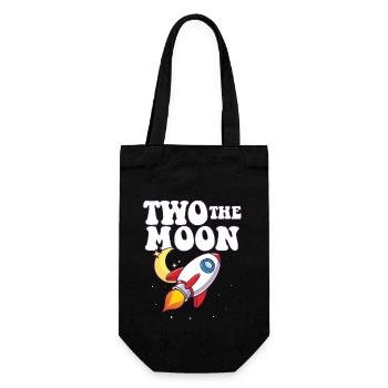 Astronaut 2nd Birthday Party Theme Two The Moon - Geschenkbeutel für Flaschen - Schwarz - Vorne