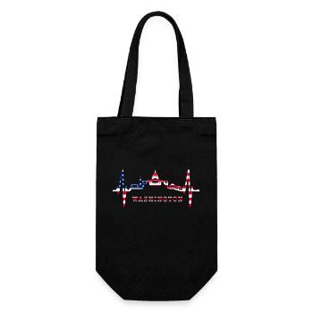 Washington D.C. Skyline Herzschlag USA Ostküste - Geschenkbeutel für Flaschen - Schwarz - Vorne