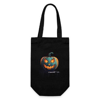 Gruseliger Kürbis und Geister Spaß an Halloween - Geschenkbeutel für Flaschen - Schwarz - Vorne