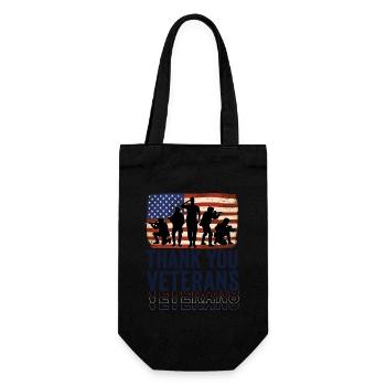 Patriotic THANK YOU VETERANS and Soldiers - Gift Bag for Bottles - black - Front