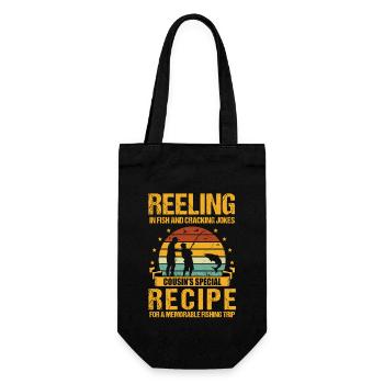 Fishing Cousin Fisherman Cousins Funny Fish Perfec - Gift Bag for Bottles - black - Front